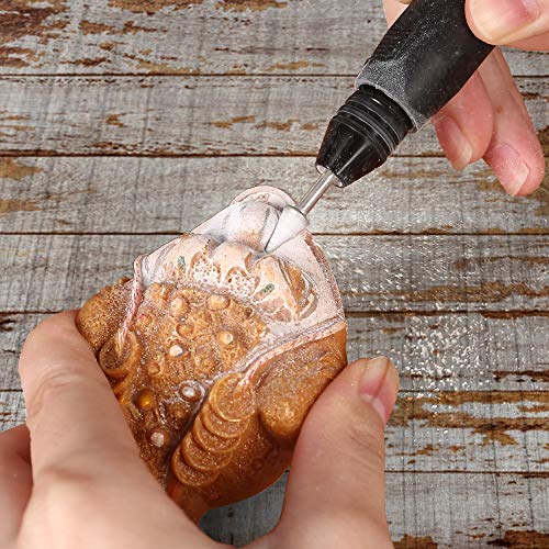Fresas Diamante - GOXAWEE 20Pcs Juego de Brocas de Diamante Muela con Punta Montada / 3 mm Vástago para Dremel Herramientas Rotativas/Molienda Pulido Grabado de Bricolaje