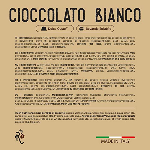 FRHOME - 48 Cápsulas compatibles Nescafé Dolce Gusto - Chocolate blanco - MyRistretto