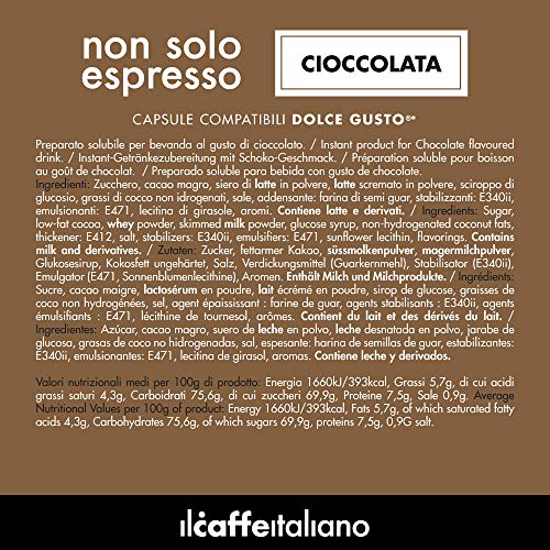 FRHOME - 48 Cápsulas compatibles Nescafé Dolce Gusto - Chocolate - Il Caffè Italiano