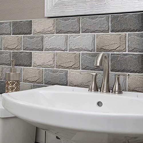 Frolahouse - Adhesivo de pared de ladrillo americano resistente al calor para azulejos de vinilo para cocina, pared, escaleras, muebles, escaleras, decoración del hogar, 20x10cm 9pcs