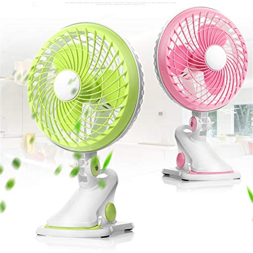 FR&RF Ventilador USB Mini Ventilador portátil Cama Silencio Student Hostel Clip Oficina Ventilador USB Tabla Colgar de la Pared del Ventilador,Rosado