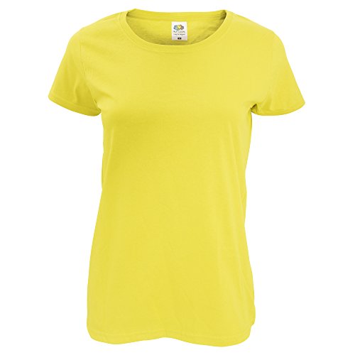 Fruit of the Loom - Camiseta de Manga Corta Ajustada Modelo Lady-Fit Original para Mujer (XS) (Azul Cielo)