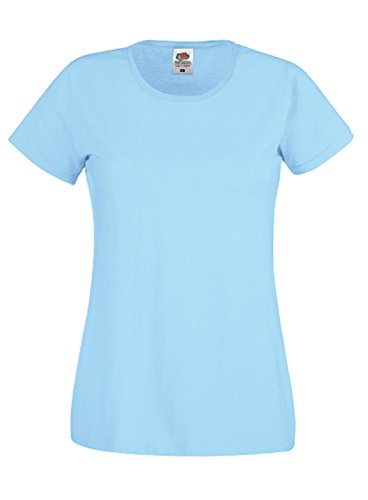 Fruit of the Loom - Camiseta de manga corta para mujer Azul Cielo XL
