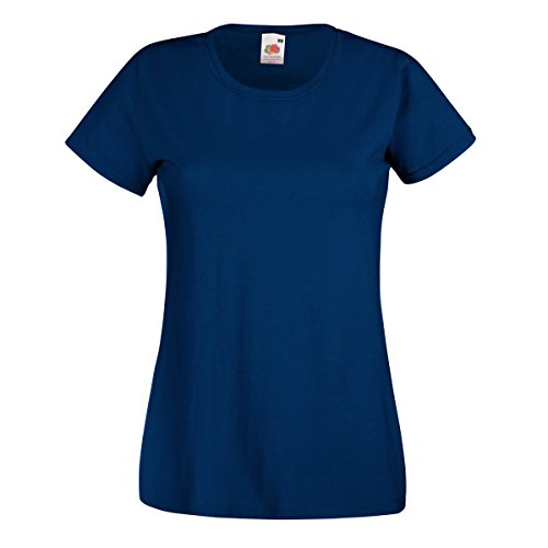 Fruit of the Loom- Camiseta de Manga Corta Valueweight para Mujer (XL) (Azul Cielo)