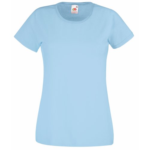Fruit of the Loom- Camiseta de Manga Corta Valueweight para Mujer (XL) (Azul Cielo)