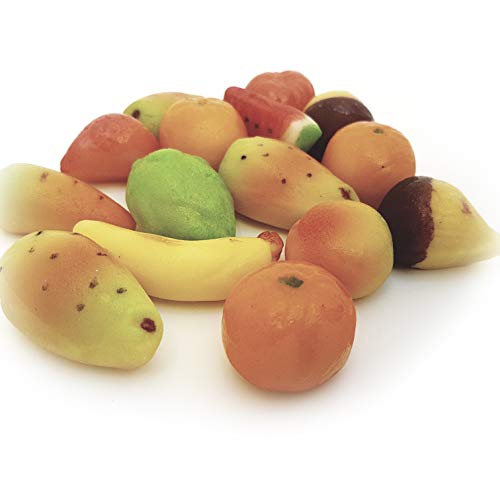 Fruta de pasta de almendra o mazápan, en estuche regalo. RAREZZE: productos típicos, cannoli, pasta de almendra, cassate, de pastelería artesanal siciliana