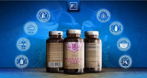 FS Rhodiola Rosea 400mg por Porción | 180 Capsulas Veganas | Salidrosides al 3% | Pastillas para Dormir y Promover la Calma | Adaptogeno | Sin Gluten o Lácteos