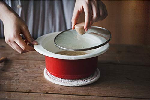 FSHB Engrosamiento Esmalte japonés suplemento para Alimentos para bebés sartén pequeña Sopa de Fideos estofado de Leche Olla de Gas Horno General electromagnético, Rojo