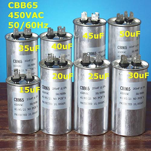 FSM-condensadores, 1pc 450V 15-50uF condensador del motor compresor del aire acondicionado Condensador de arranque CBB65 Nevera Lavadora Horno eléctrico del ventilador ( tamaño : 22.5rpm )