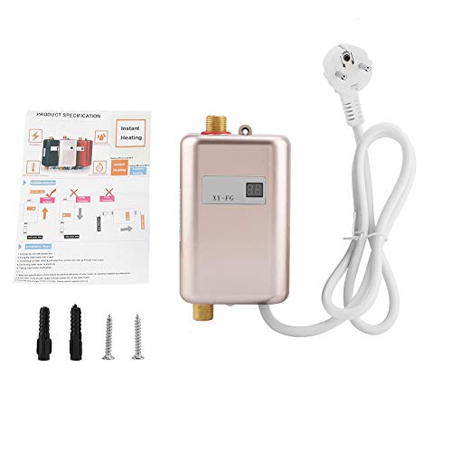 FTVOGUE 220V 3400W Mini eléctrico Sin Tanque Calentador instantáneo de Agua Caliente Baño Cocina Lavado(03)