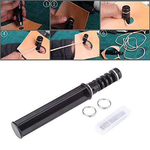 FTVOGUE Leather Lace Maker Leathercraft Cutting Diy Cinta de Cuero Giratoria Cortador de Mano Herramientas Artesanales Con 3 Cuchillas