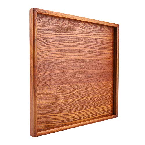 FTVOGUE Plato Cuadrado De Madera Maciza Bandeja de té Plato de Madera Café Sushi Bocadillos Sirviendo la Placa para Cafe Restaurant(30 * 30cm)