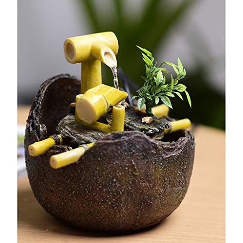 Fuentes de interior Pequeña fuente de escritorio automática Agua de circulación Home Living Oficina de decoración de interior fuente de escritorio de la decoración interior Crafts, 7.9 "L x 6.3" W x 7