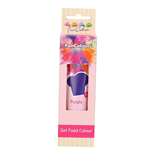 FunCakes FunColours Colorante en Gel Superconcentrado Comestible Insaboro para todo tipo de Cremas y Masas Color Purple Morado 30g FC50050