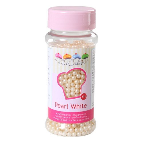 FunCakes, Sprinkle Perlas repostería, Blanco, 80 gr