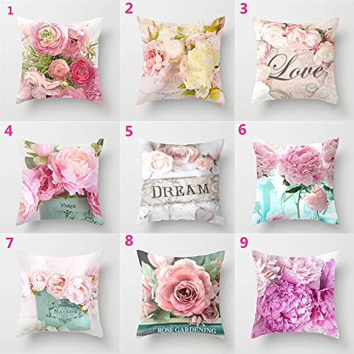 Funda de cojín con diseño de flor de rosa para sofá, decoración del hogar, para el día de la madre, poliéster, 10, 45×45cm
