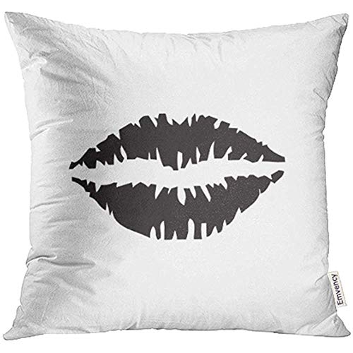 Fundas De Cojín Fundas Lápiz Labial Rosa Beso De Ojos Labios Cerrar Sonrisa Roja Bigote Cara Belleza Primer Plano Funda Cosmética Cojín Funda De Almohada Funda Cuadrada Imprimir