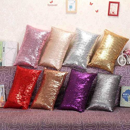 Fundas De Cojines, JiaMeng Pluma Pintura Lino Cojín Cubierta Tiro Funda de Almohada Sofá Cama Decoración del hogar Festival Almohada (Plata)