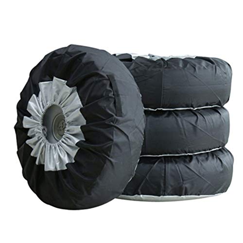 Fundas de rueda de repuesto universales de 13 – 19 pulgadas, protección de neumáticos de repuesto de color negro Oxford, bolsas de almacenamiento a prueba de polvo para ruedas