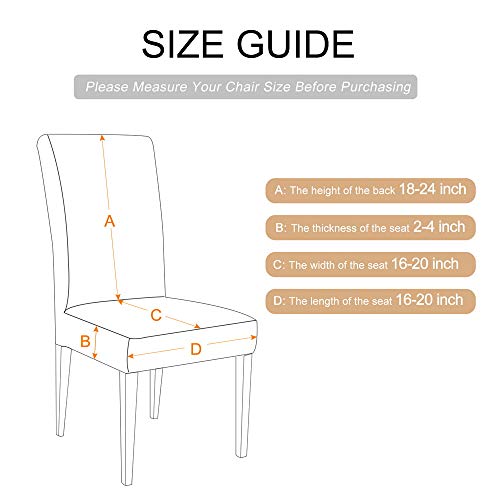Fundas de Silla Comedor Elásticas y Modernas 6 Piezas,Cubiertas de Sillas para el Comedor Casero Modern Bouquet de la Boda Hotel Decor Fundas Protectoras para sillas, Extraíbles y Lavables(Gris)