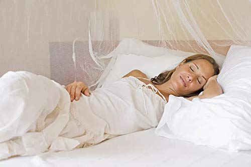 Funmo - Mosquitera, 4 Esquinas Mosquitera de cama cuadrada, Adecuado para Cama Individual o Matrimonio Anti mosquitos para el Hogar o de Vacaciones (Blanca)