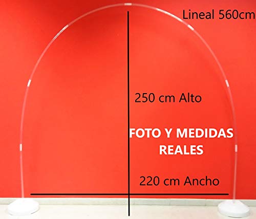 Funny Fashion Kit Estructura para Arco DE Globos Profesional 5,60 Metros Equipado con Soportes RELLENABLES DE Agua Y Clips FIJADORES para Globos
