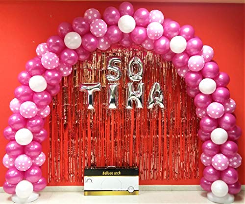 Funny Fashion Kit Estructura para Arco DE Globos Profesional 5,60 Metros Equipado con Soportes RELLENABLES DE Agua Y Clips FIJADORES para Globos