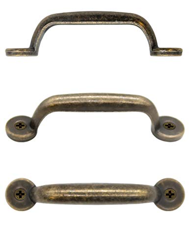 FUXXER® - 2 tiradores para cajones antiguos, diseño de bronce antiguo, para puertas correderas, armarios, cajones, cocinas, buffet, 89 x 22 mm, juego de 2 unidades