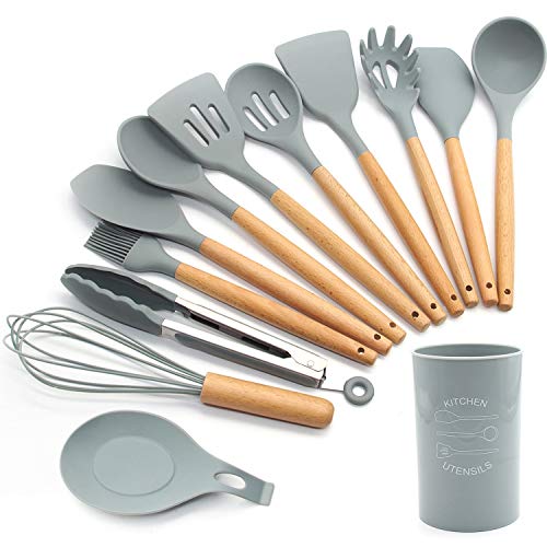 FXY Juego de Utensilios de Cocina Juego de Herramientas para Barbacoa (Gris)