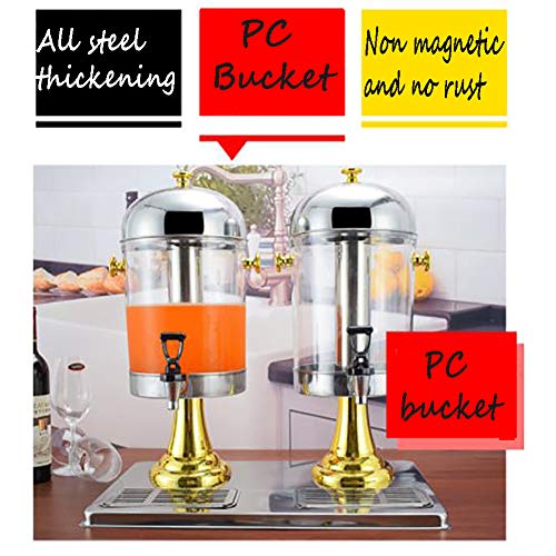 FYRS - Máquina de bebidas frías para uso doméstico y comercial de tres cabezales, máquina de jugo y máquina de trío de autoservicio, color dorado