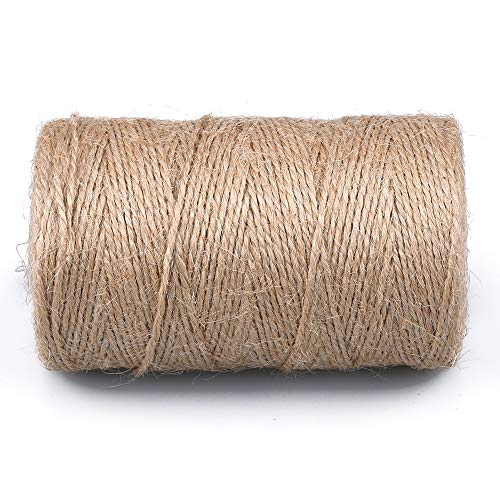 G2PLUS 200M Cuerda de Yute，Natural Yute Twine 2mm, Cuerda de jardinería Bricolaje, para Fotos, Regalos, Manualidades