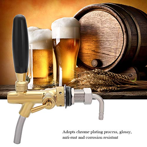 G5/8, dispensador de barril de cerveza ajustable de acero inoxidable cromado, grifo duradero, barra de cerveza casera, fiesta(dorado)