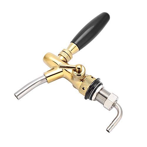 G5/8, dispensador de barril de cerveza ajustable de acero inoxidable cromado, grifo duradero, barra de cerveza casera, fiesta(dorado)