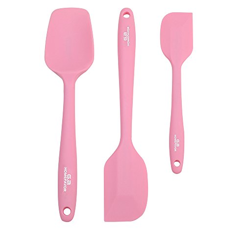 GA Homefavor Conjunto de Espátulas de Silicona en Colo Rosa . Utensilios para Cocina y Horneado