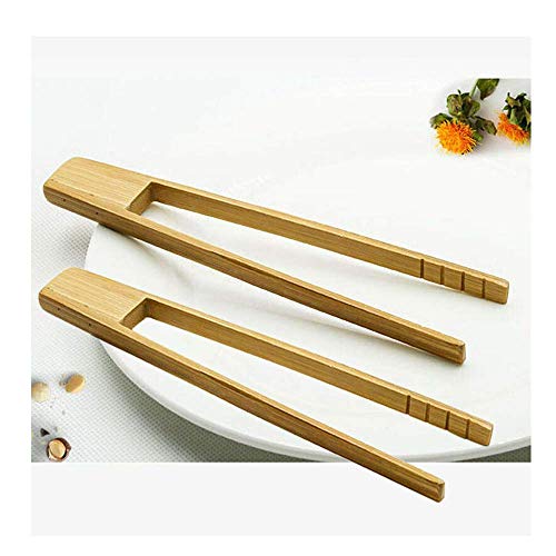 GadgetcKing 2 Piezas de Madera de bambú, Comida de Madera, Tostadas, Pinzas, tostadora, Pan, azúcar, Hielo, té, Ensalada de Pinzas, antichoque, Pinzas, Pinzas de Caramelo