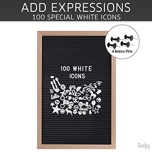 Gadgy - Placa de Fieltro con Texto en inglés Retro 510, Letras Doradas, Plata y Blancas, Madera | 30 x 45 cm.
