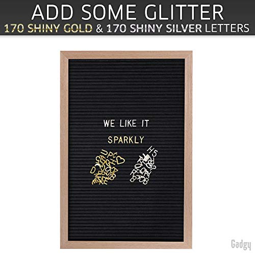 Gadgy - Placa de Fieltro con Texto en inglés Retro 510, Letras Doradas, Plata y Blancas, Madera | 30 x 45 cm.