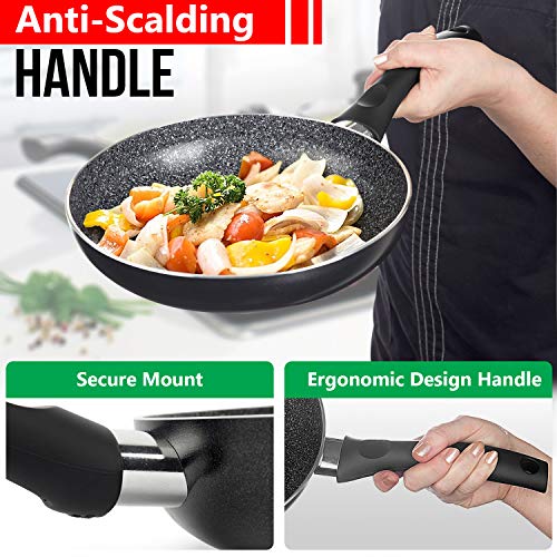 GadHome Classic 28cm Sartén Antiadherente, Negra | Bandeja de Aluminio con Mango Ergonómico | PFOA Gratis para Una Cocina Saludable | Apto para Inducción y Lavavajillas