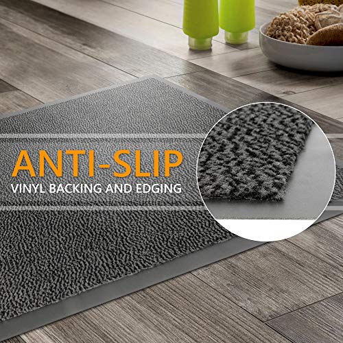 GadHome Felpudo de Entrada Negro 60x90 cm | Alfombra Exterior para Puerta, Impermeable, Lavable para Atrapar Suciedad para Recibidor | Alfombrilla Antideslizante, Pasillo, Cocina, Dormitorio