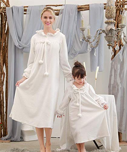 Gaga city Camisón Franela Full Length para Niñas Mujer Ropa de Dormir Vintage - Pijama a Juego Niña y Madre