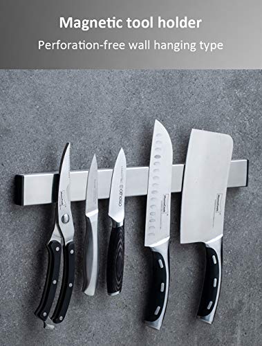 Galapara Sujetador de Cuchillo,Soporte para Cuchillos Cuchillo para Estante Cuchillo Tira Utensilio Soporte Colgante y magnético para el Almacenamiento de Cuchillos de Cocina, Utensilios de Metal