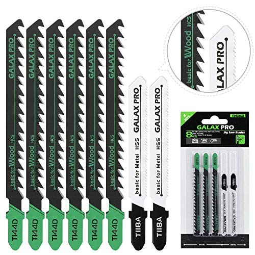 GALAX PRO 8 Piezas de Hoja de Sierra Sable, Fabricado con HCS/HSS/BIM, Cuchillas Surtidas para Corte de Madera, Plástico y Metal