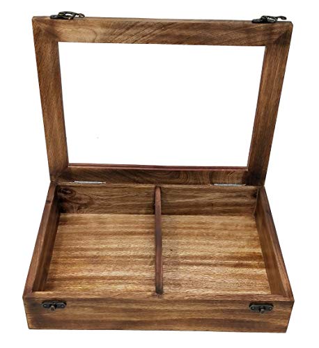 Galaxy Indiacraft - Caja multiusos de madera para especias Masala Dabba, contenedores para cocina y frutas secas con cuchara de madera gratis 4 Multi-Compartments Madera.