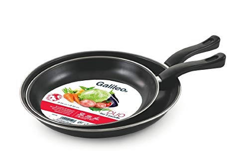Galileo Casa 2191199 Duo - Juego de 2 sartenes antiadherentes 25/30 cm DM 6 mm, acero al carbono