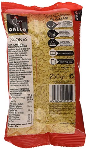 Gallo - Pastas Piñones, Paquete 250 g - [Pack de 12]