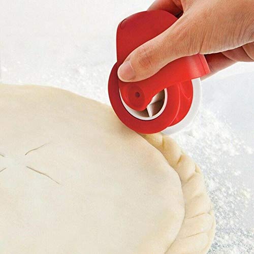 Gancunsh - Cortador de repostería para cocina, decoración de rueda rodante manual, cortador de fideos, cuchillo de pizza, decoración de pasteles