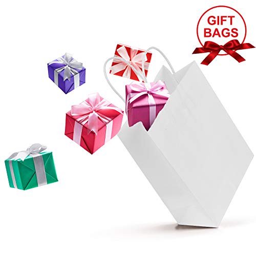 Gaoyong 30PCS Bolsas de Papel con Asas,Bolsas de Papel Compra,Bolsas Ppapel Kraft,Bolsas Papel Regalo para la Tienda de Comestibles para Hornear Compras Minoristas Boutique (Espesar 130 g / m2)