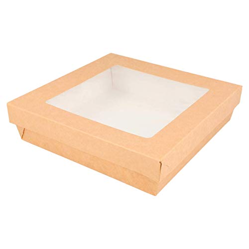 García de Pou 224.45 Cajitas+Tapas Con Ventana 750 Ml 270 G/M2 14X14X5 Cm Marrón Cartoncillo (pack de 25)