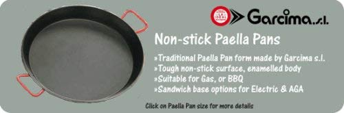 Garcima 5020500 Paellera Valenciana Antiadherente para 4 Personas 30 cm, Acero, Negro/Rojo