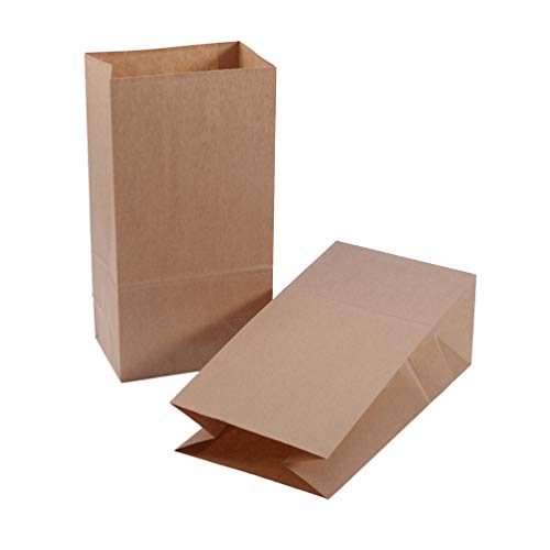 Garneck 50 Piece La Bolsa golosina merienda Barril Bolsas de Alimentos de Papel Kraft de Papel de comestibles Bolsa de Galletas de la panadería para el cumpleaños Fiesta de Navidad